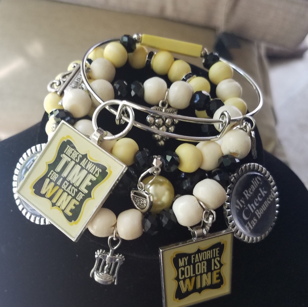 Wine lovers charm bracelet